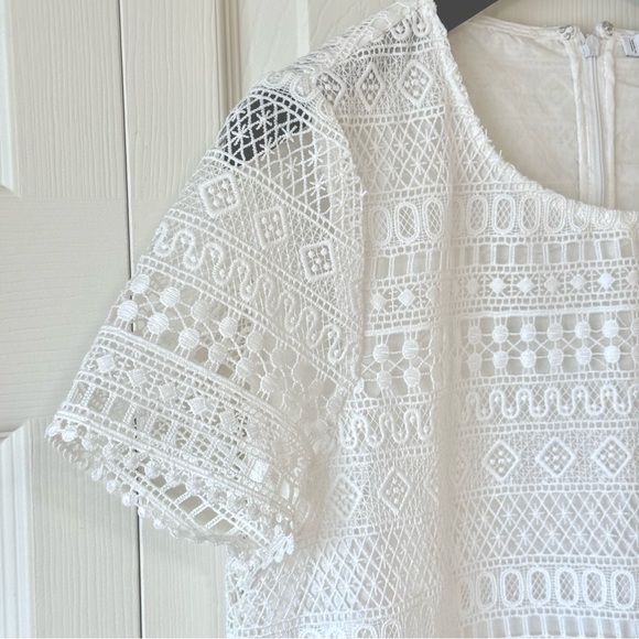 MANGO Elegant White Lace Dress - Picture 7 of 15